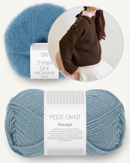 Mina Sweater - Peer Gynt | lässig mit großem Kragen aus Peer Gynt und Tynn Silk Mohair von Sandnes Garn