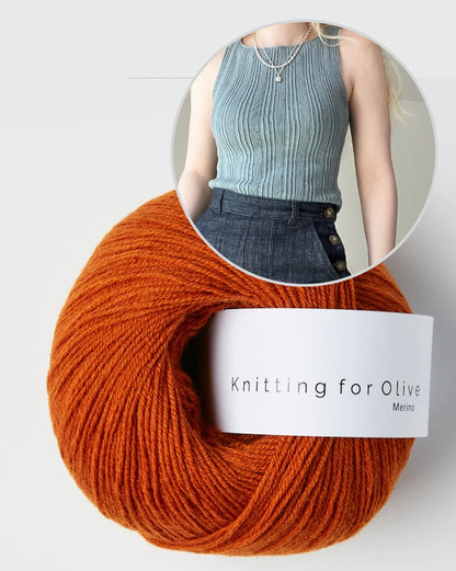 Mixed Rib Cami | top med ribmønster i Merino fra Knitting for Olive