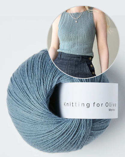 Mixed Rib Cami | top med ribmønster i Merino fra Knitting for Olive