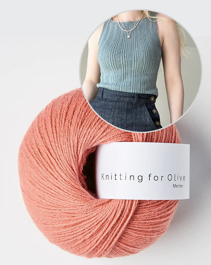 Mixed Rib Cami | top med ribmønster i Merino fra Knitting for Olive