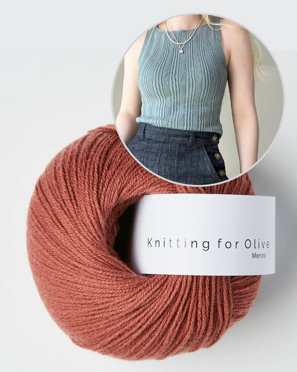 Mixed Rib Cami | top med ribmønster i Merino fra Knitting for Olive