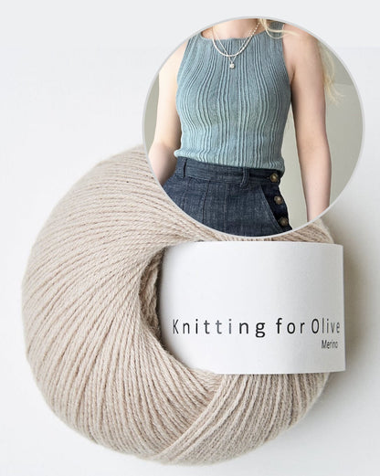 Mixed Rib Cami | top med ribmønster i Merino fra Knitting for Olive