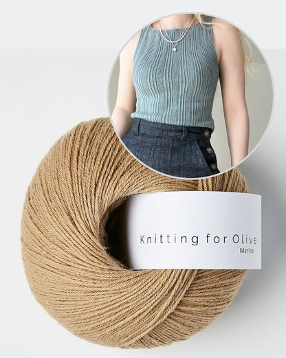 Mixed Rib Cami | top med ribmønster i Merino fra Knitting for Olive