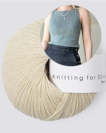 Mixed Rib Cami | top med ribmønster i Merino fra Knitting for Olive