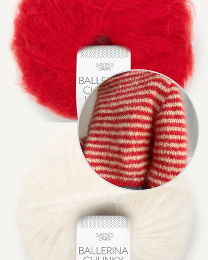 Miyu Sweater | varm med fina ränder av Ballerina Chunky Mohair från Sandnes Garn