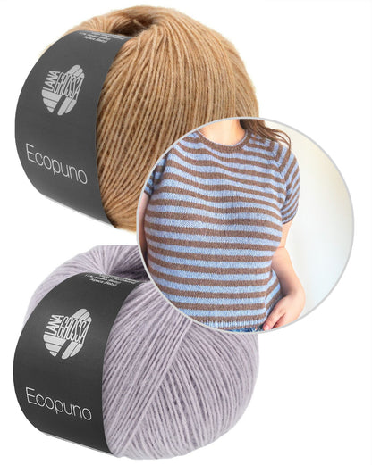 Mollie Tee | stunningly beautiful stripes made from Ecopuno by Lana Grossa