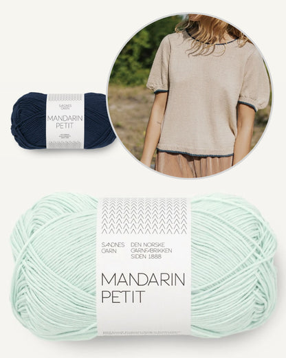 Molly Tee | mit zarten Kontrasträndern aus Mandarin Petit von Sandnes Garn