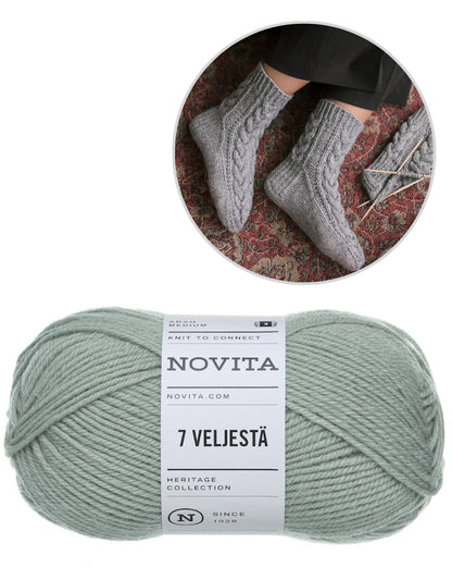 Moorland Socks | warm cable pattern from 7 Brothers by Novita with free instructions