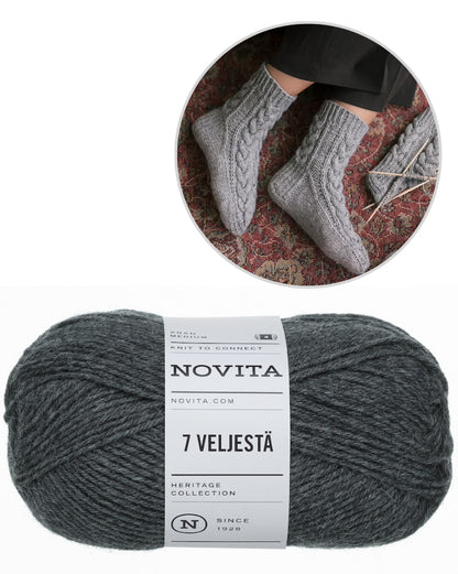 Moorland Socks | warm cable pattern from 7 Brothers by Novita with free instructions