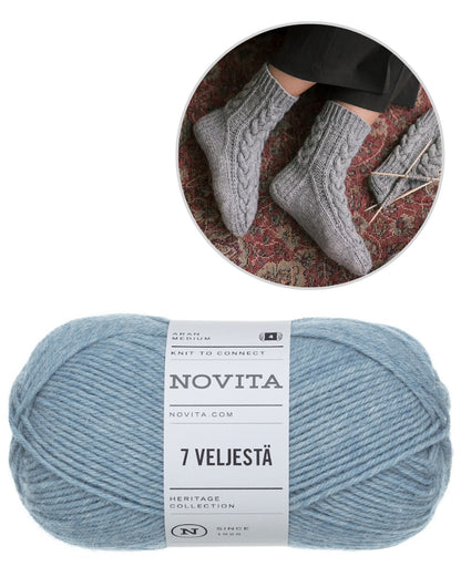 Moorland Socks | warm cable pattern from 7 Brothers by Novita with free instructions