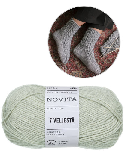 Moorland Socks | warm cable pattern from 7 Brothers by Novita with free instructions