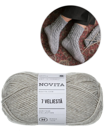 Moorland Socks | warm cable pattern from 7 Brothers by Novita with free instructions
