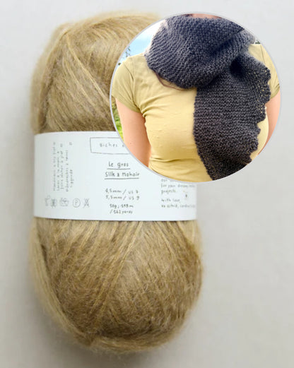 Aamusumut huivi | pehmeä ihanuus Le Gros Silk & Mohair -langasta, Biches & Bûchesilta