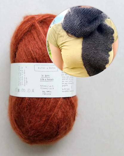Aamusumut huivi | pehmeä ihanuus Le Gros Silk & Mohair -langasta, Biches & Bûchesilta