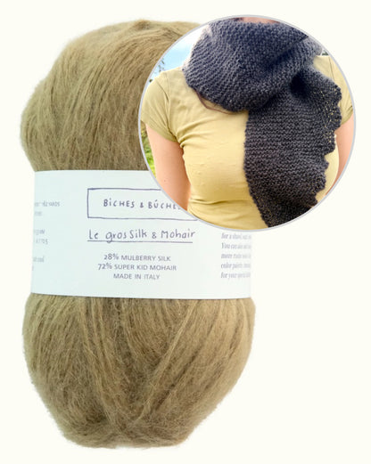 Aamusumut huivi | pehmeä ihanuus Le Gros Silk & Mohair -langasta, Biches & Bûchesilta
