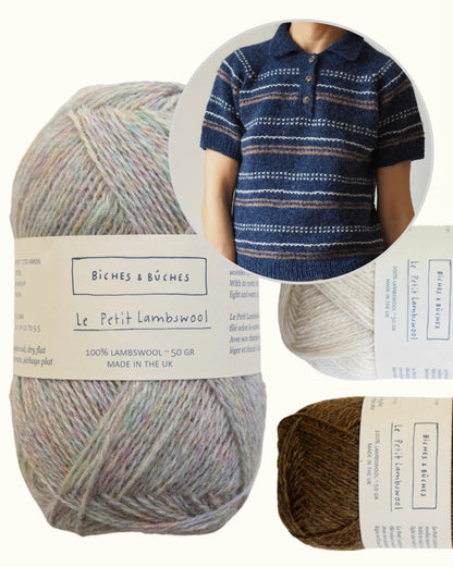 Morse Polo | delicate textured stripes made from Le Petit Lambswool by Biches & Bûches