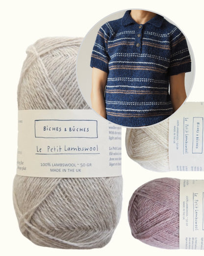 Morse Polo | delicate textured stripes made from Le Petit Lambswool by Biches & Bûches