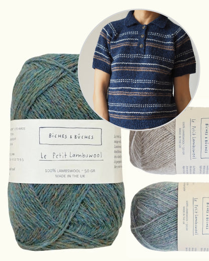 Morse Polo | delicate textured stripes made from Le Petit Lambswool by Biches & Bûches