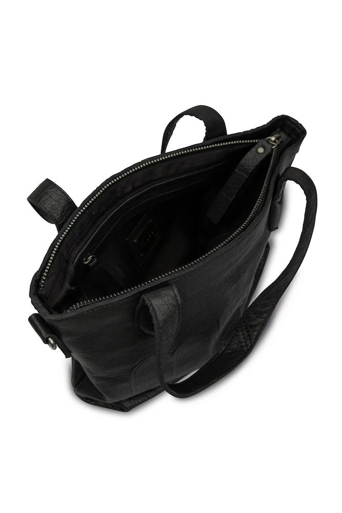 muud, Laura Mini Tasche, schwarz, von oben, offen