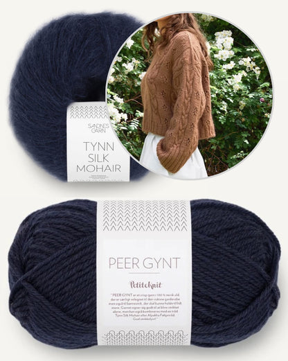 Junia Sweater | romantic cable-knit pattern made with Peer Gynt and Tynn Silk Mohair by Sandnes Garn