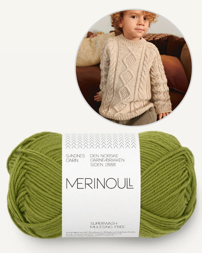 Nilo Sweater Kids - Laine mérinos | doux motif torsadé en laine mérinos de Sandnes Garn