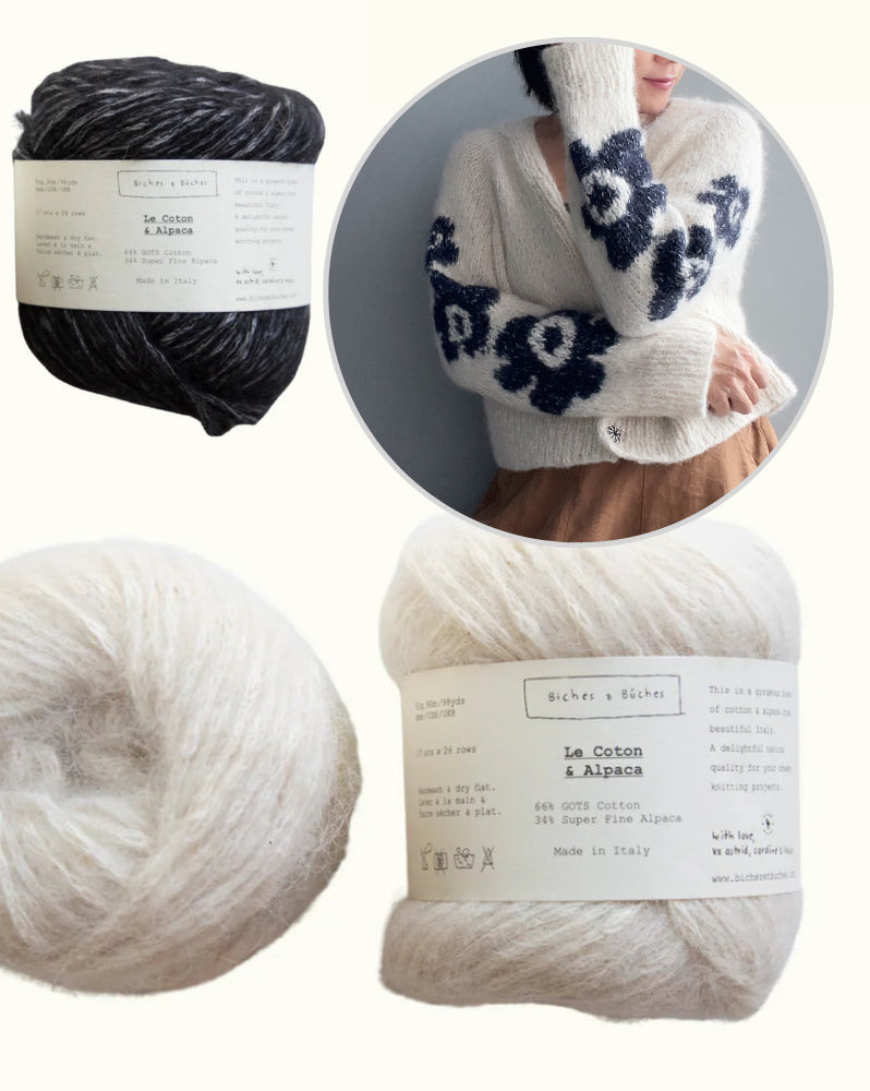 Nola Cardigan | ikonische Blütenärmel aus Le Coton & Alpaca von Biches & Bûches