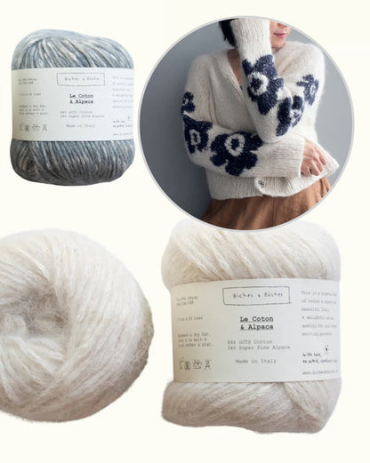 Nola Cardigan | ikonische Blütenärmel aus Le Coton & Alpaca von Biches & Bûches