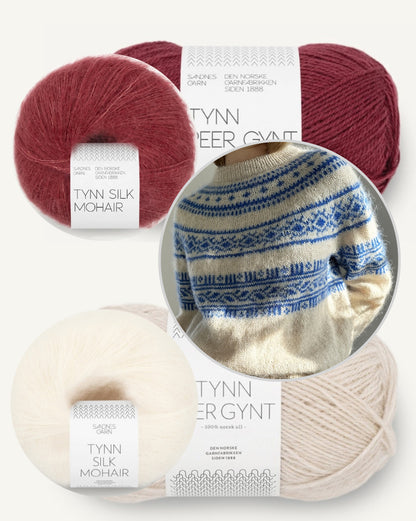 Porcelain Yoke Sweater |  einzigartiges Muster mit Tynn Peer Gynt und Mohair von Sandnes Garn