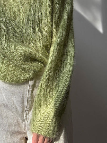Twist Light Loop Sweater | delicate cables made from Soft Silk Mohair by Knitting for Olive
