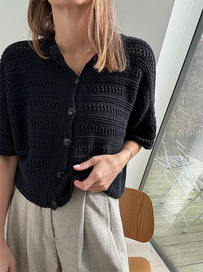 Cardigan Lacey Loop | délicat motif en Pure Silk de Knitting for Olive