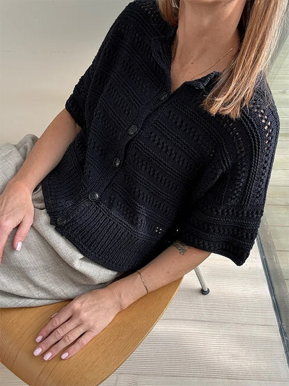 Cardigan Lacey Loop | délicat motif en Pure Silk de Knitting for Olive