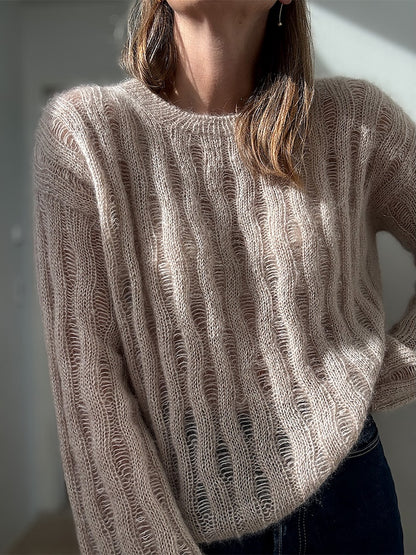 Ripple Loop Sweater | sart mohairbluse i Tynn Silk Mohair fra Sandnes Garn