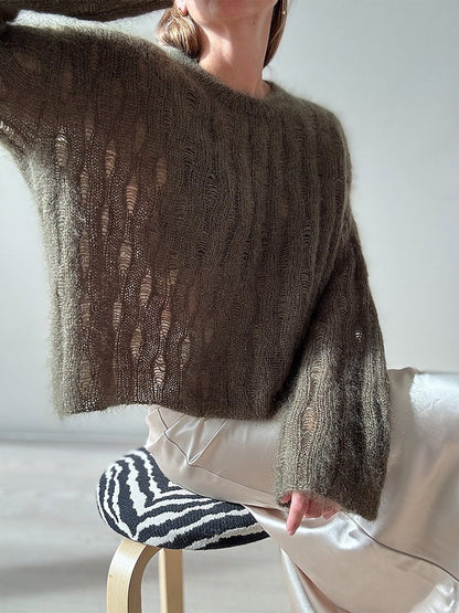 Ripple Loop Sweater | sart mohairbluse i Tynn Silk Mohair fra Sandnes Garn