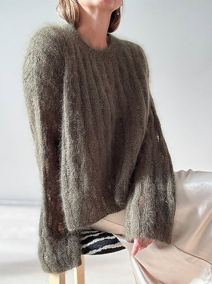 Ripple Loop Sweater | sart mohairbluse i Tynn Silk Mohair fra Sandnes Garn