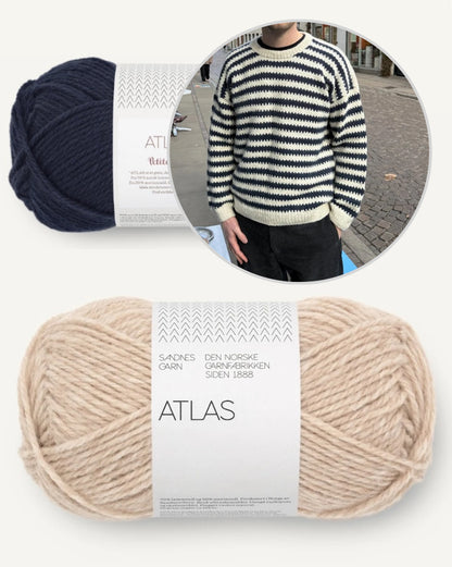 Otto Sweater Man | Contrasting stripes from Atlas by Sandnes Garn