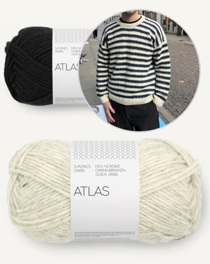 Otto Sweater Man | Contrasting stripes from Atlas by Sandnes Garn