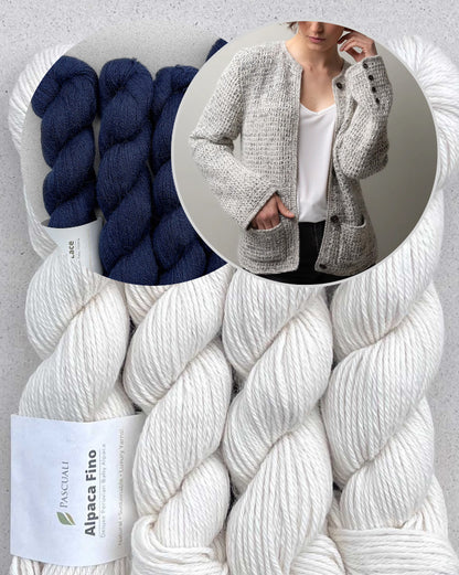 Paris Loop Cardigan | elegant jacket made from Alpaca Fino and Alpaca Lace by Pascuali