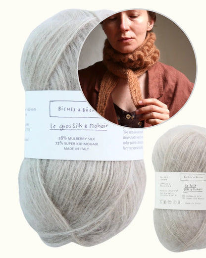 Parnassia šalle | smalks volānu lakats no Biches & Bûches Le Gros un Le Petit Silk & Mohair dzijas