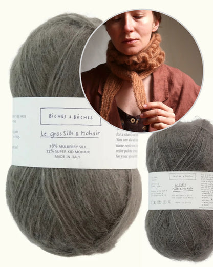 Parnassia šalle | smalks volānu lakats no Biches & Bûches Le Gros un Le Petit Silk & Mohair dzijas