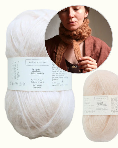 Parnassia šalle | smalks volānu lakats no Biches & Bûches Le Gros un Le Petit Silk & Mohair dzijas