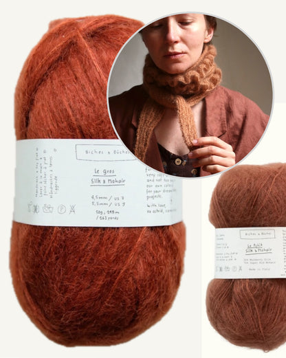 Parnassia šalle | smalks volānu lakats no Biches & Bûches Le Gros un Le Petit Silk & Mohair dzijas