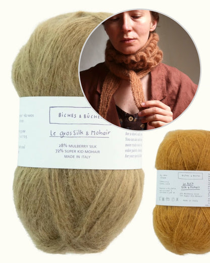 Parnassia šalle | smalks volānu lakats no Biches & Bûches Le Gros un Le Petit Silk & Mohair dzijas