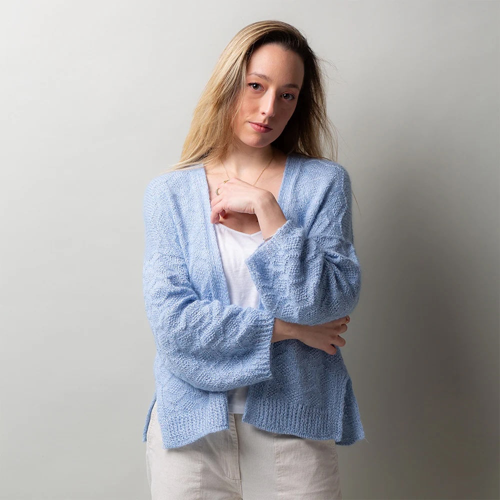 Diamond Breeze Cardigan | Veste délicate avec Suave et Mohair Bliss de Pascuali