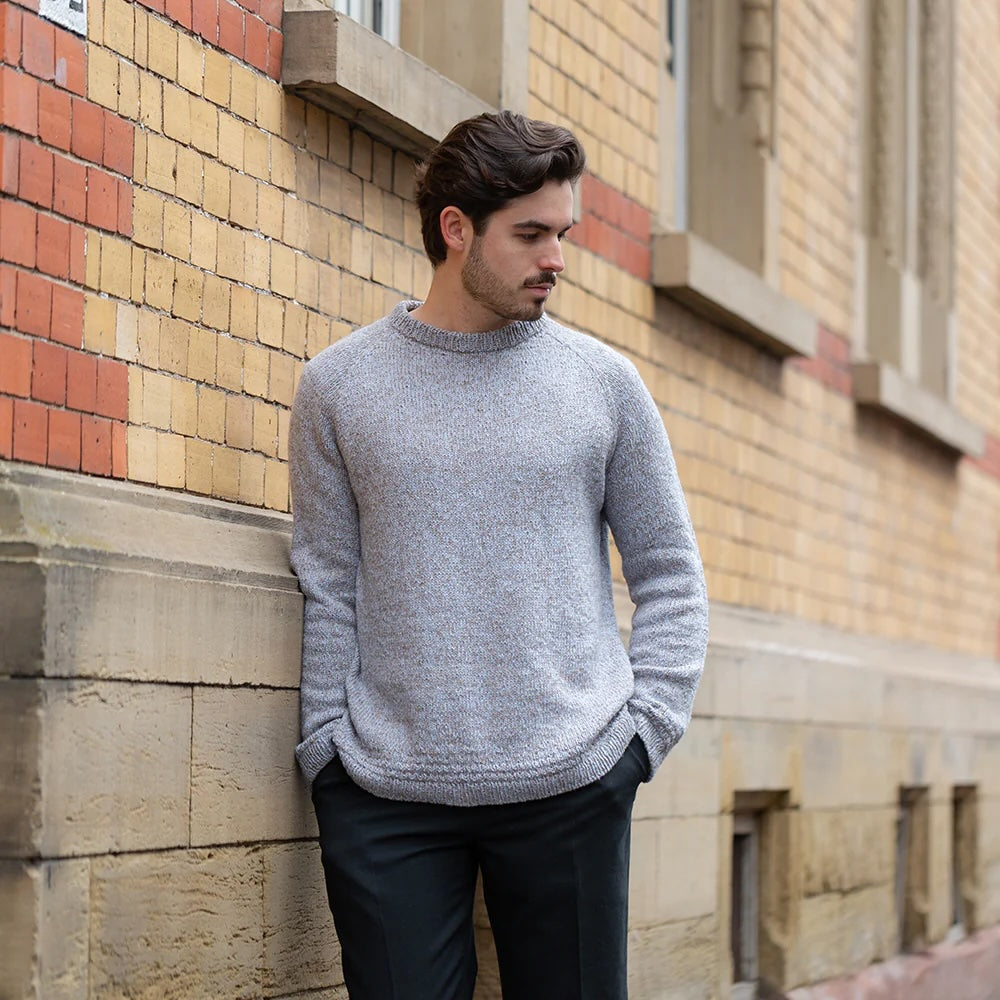Granite Line Sweater | light melange effect made from Puno and Suave by Pascuali