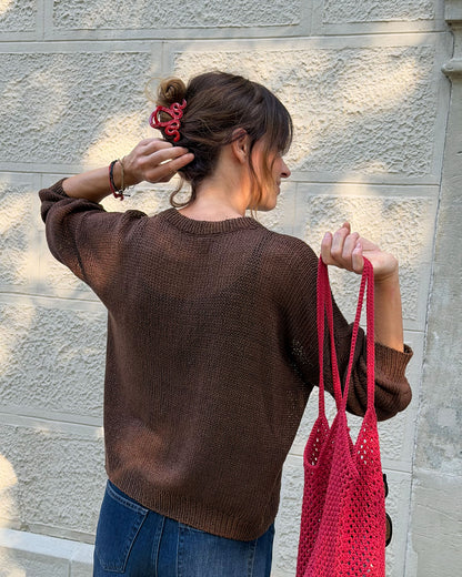 End-of-Summer-sweater | sart transparent i Linen Bloom fra Pascuali