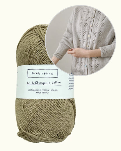 Peony Cardigan | zartes Muster aus Le Petit Organic Cotton von Biches & Bûches