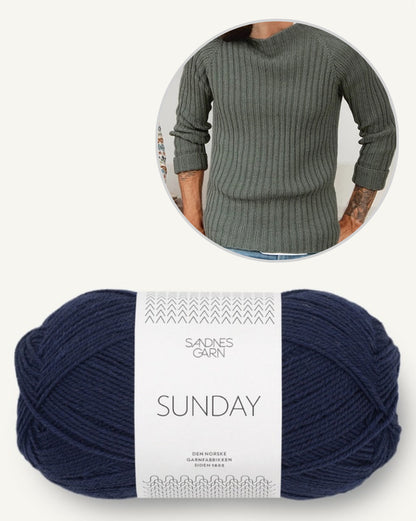 Peters Seaman Sweater | in rib pattern made from Sunday by Sandnes Garn