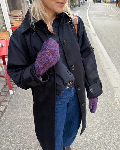 Yoko Set | vacker mössa med matchande tumvantar i alpackaull och alpackaföljetråd från Sandnes Garn