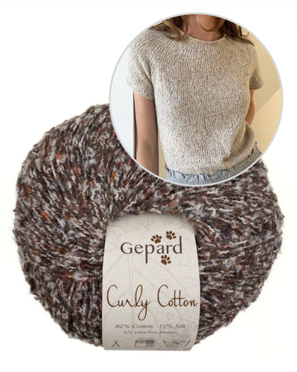 Plain Yoke Tee 19 | Sommer Bouclé Shirt aus Curly Cotton von Gepard Garn