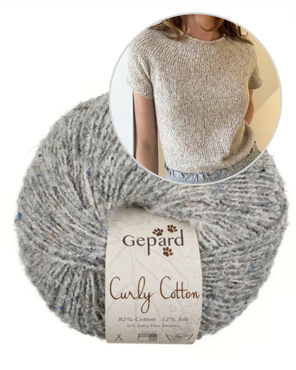 Plain Yoke Tee 19 | Sommer Bouclé Shirt aus Curly Cotton von Gepard Garn